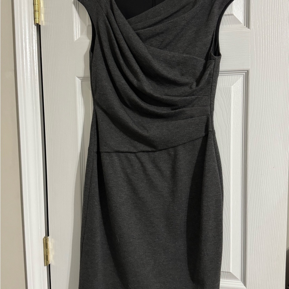 Ralph Lauren Charcoal Draped Mini Dress